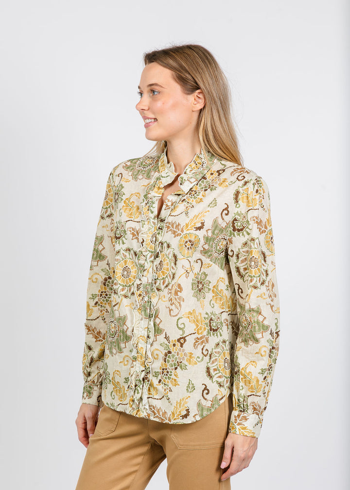 Elliott Lauren Harvest Moon Shirt With Ruffle Details available at Barbara Katz