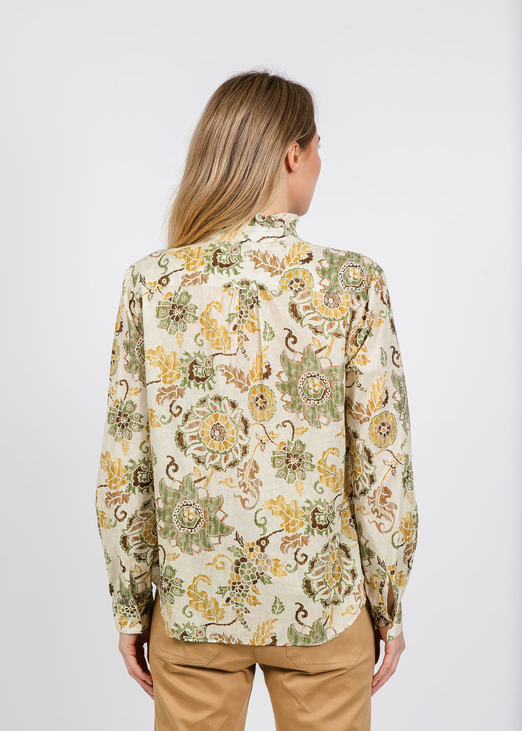 Elliott Lauren Harvest Moon Shirt With Ruffle Details available at Barbara Katz