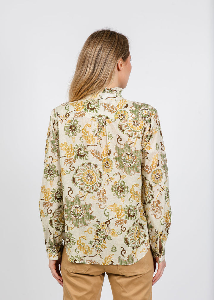 Elliott Lauren Harvest Moon Shirt With Ruffle Details available at Barbara Katz