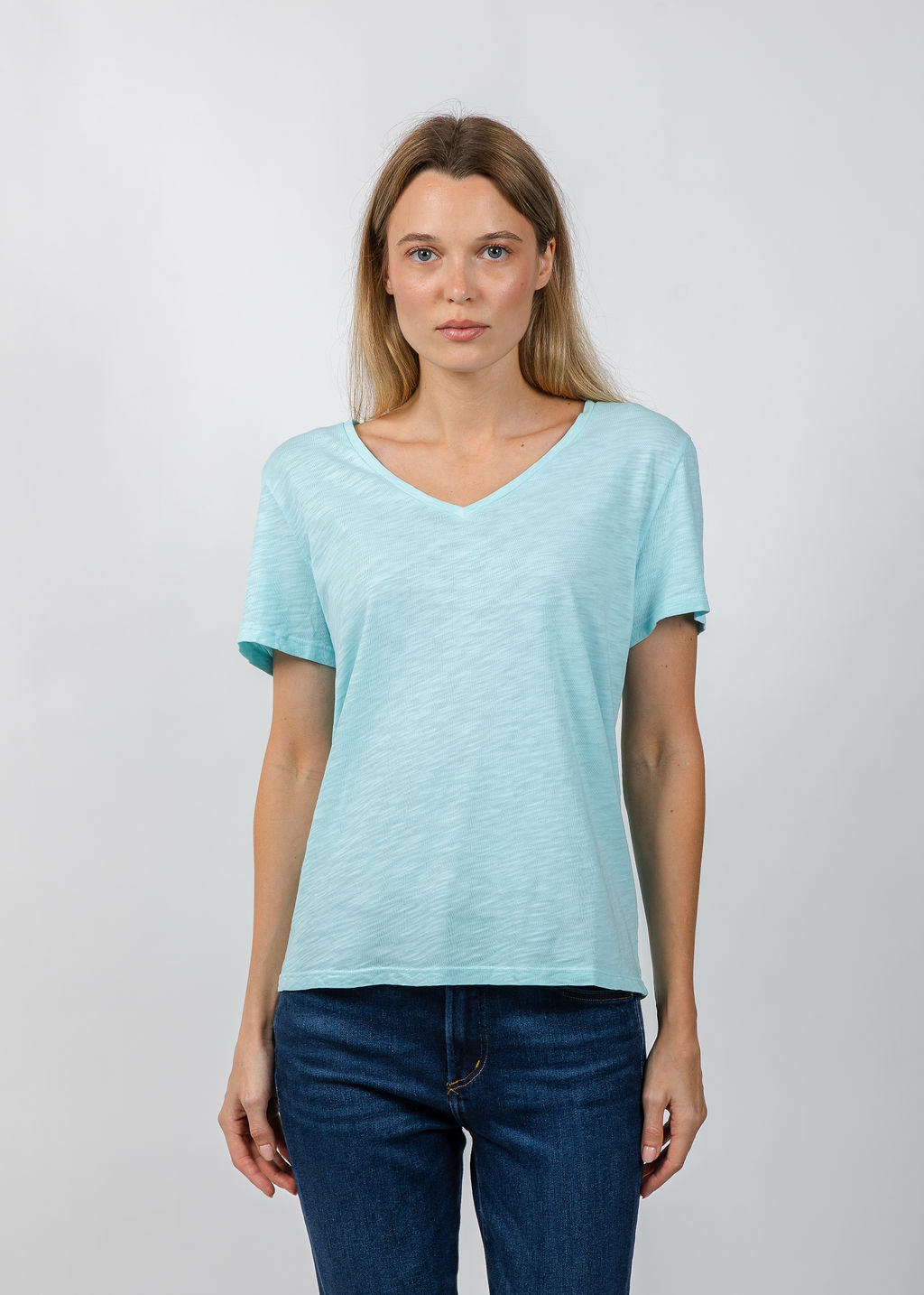 Elliott Lauren Short Sleeve V-Neck Tee in Island available at Barbara Katz