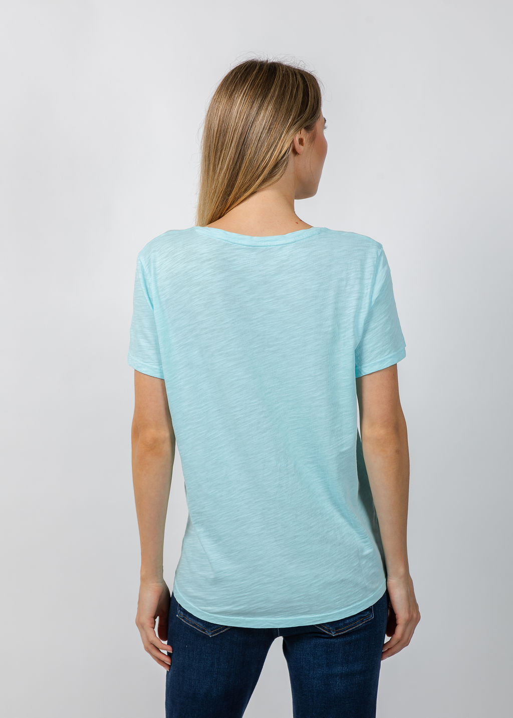 Elliott Lauren Short Sleeve V-Neck Tee in Island available at Barbara Katz