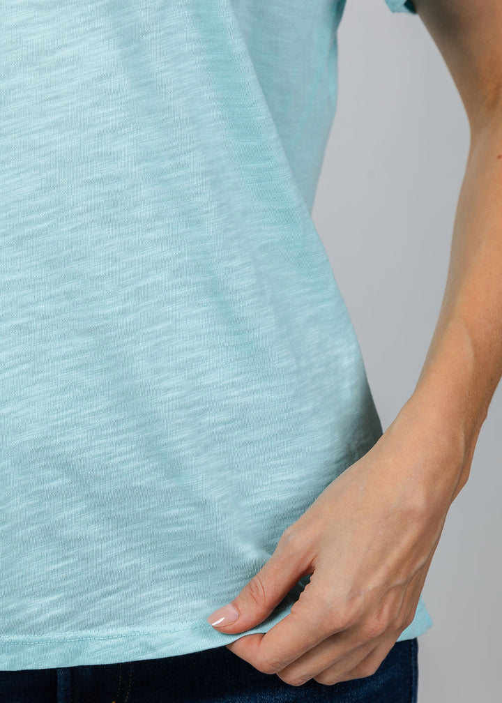 Elliott Lauren Short Sleeve V-Neck Tee in Island available at Barbara Katz