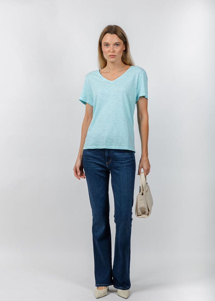 Elliott Lauren Short Sleeve V-Neck Tee in Island available at Barbara Katz