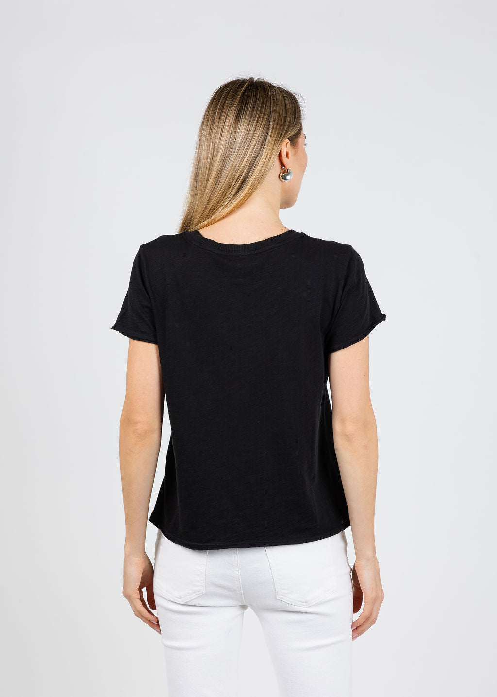 Elliott Lauren Silvie Short Sleeve Tee in Black available at Barbara Katz