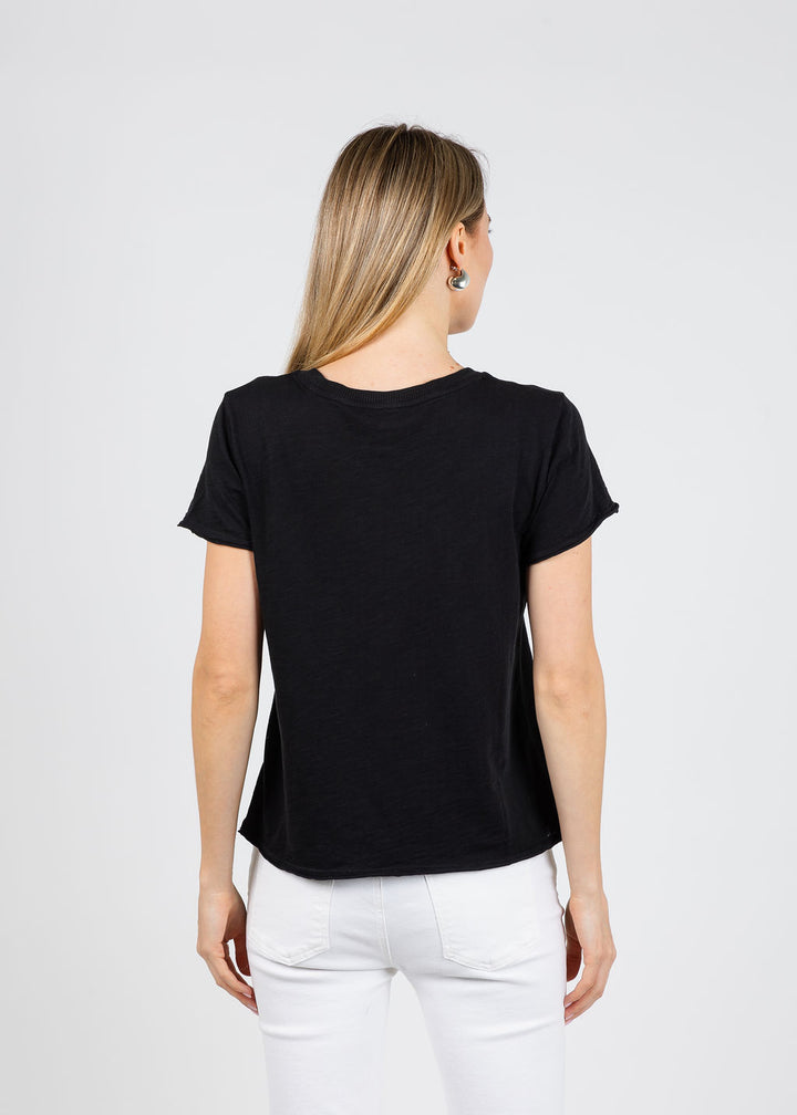 Elliott Lauren Silvie Short Sleeve Tee in Black available at Barbara Katz