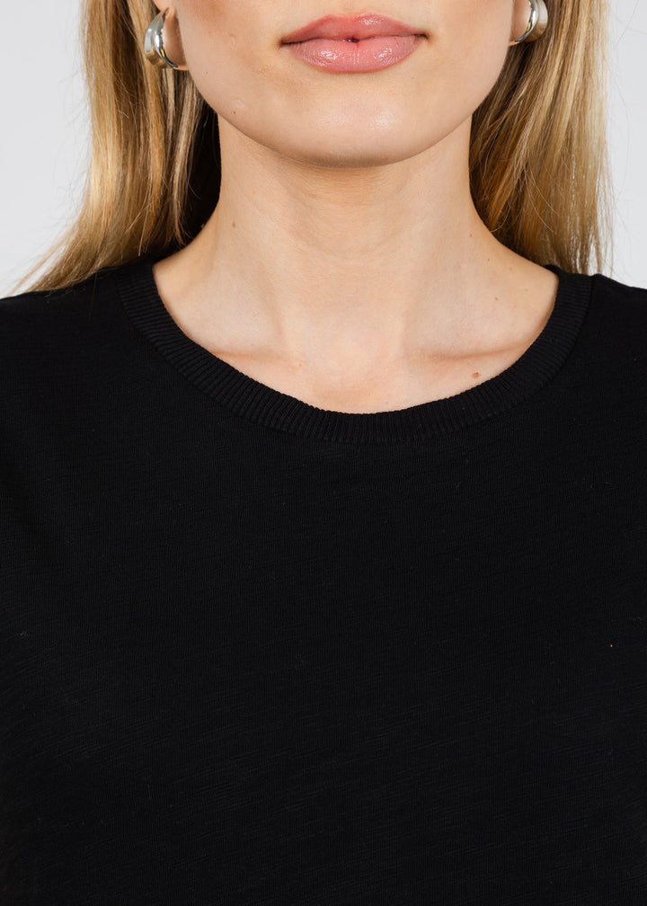 Elliott Lauren Silvie Short Sleeve Tee in Black available at Barbara Katz