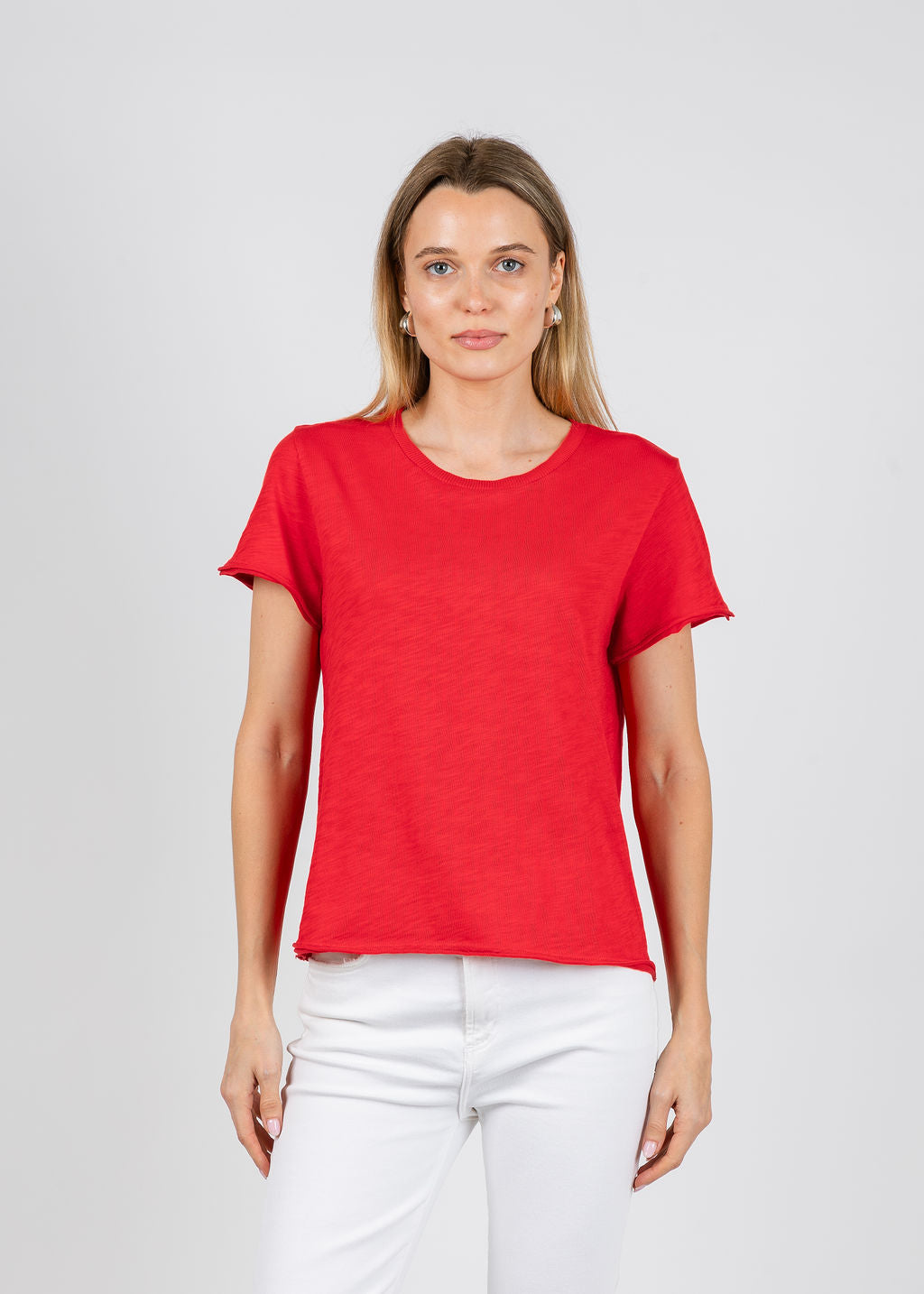 Elliott Lauren Silvie Short Sleeve Tee in Cherry available at Barbara Katz