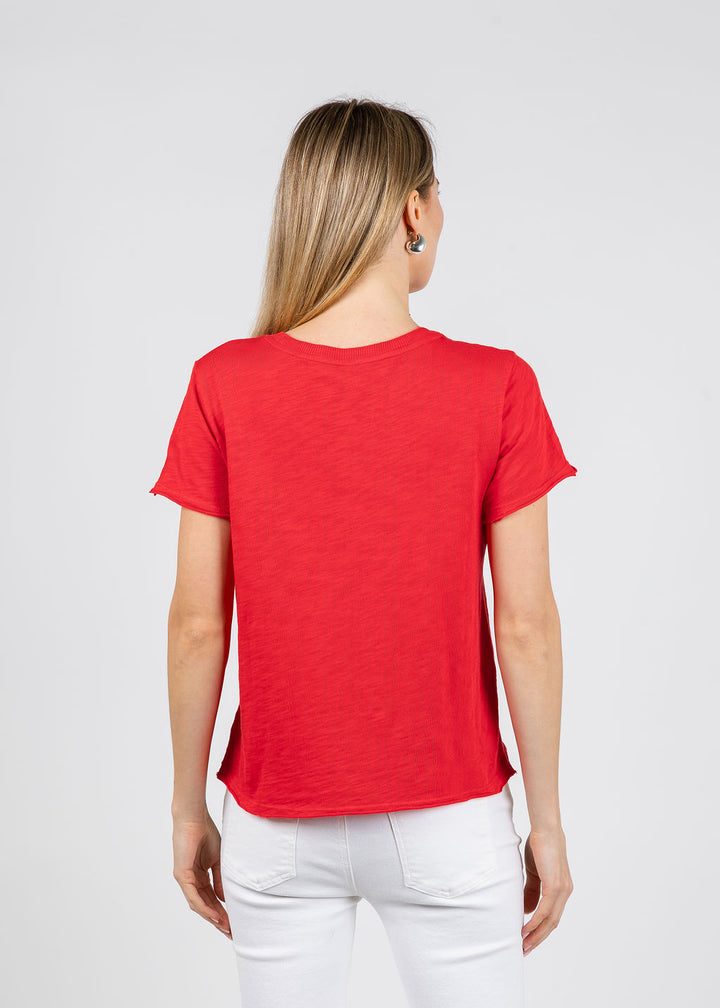 Elliott Lauren Silvie Short Sleeve Tee in Cherry available at Barbara Katz