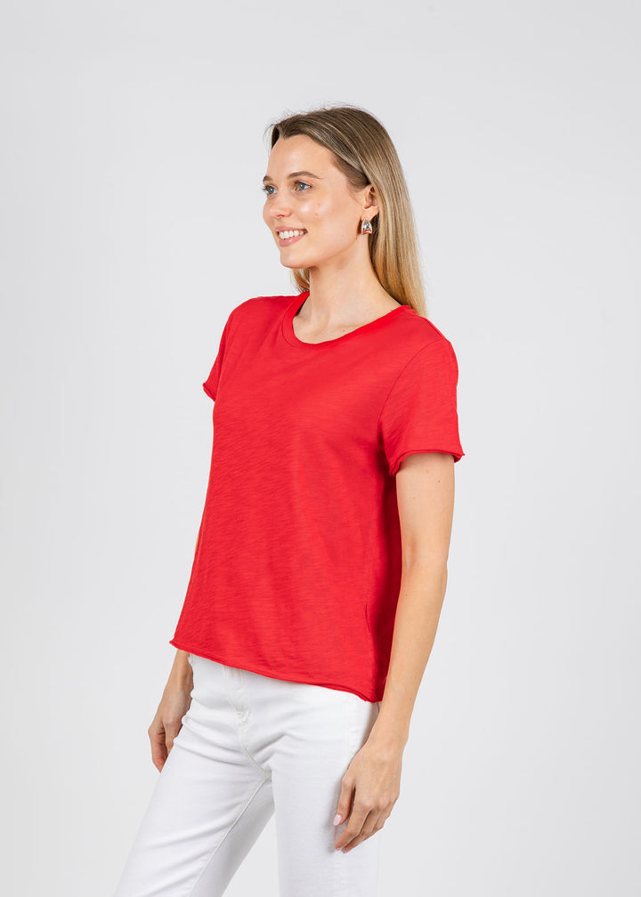 Elliott Lauren Silvie Short Sleeve Tee in Cherry available at Barbara Katz