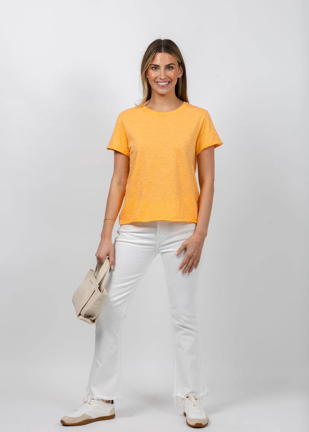 Elliott Lauren Silvie Short Sleeve Tee in Creamsicle available at Barbara Katz