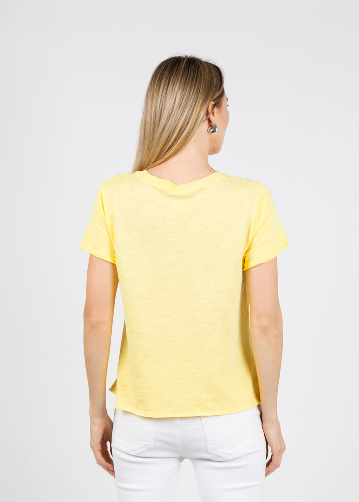 Elliott Lauren Silvie Short Sleeve Tee in Daffodil available at Barbara Katz