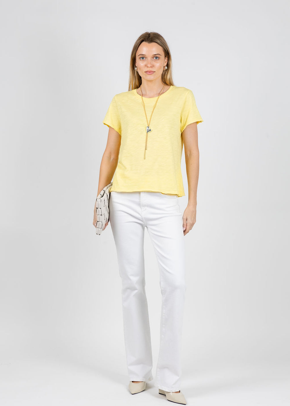 Elliott Lauren Silvie Short Sleeve Tee in Daffodil available at Barbara Katz