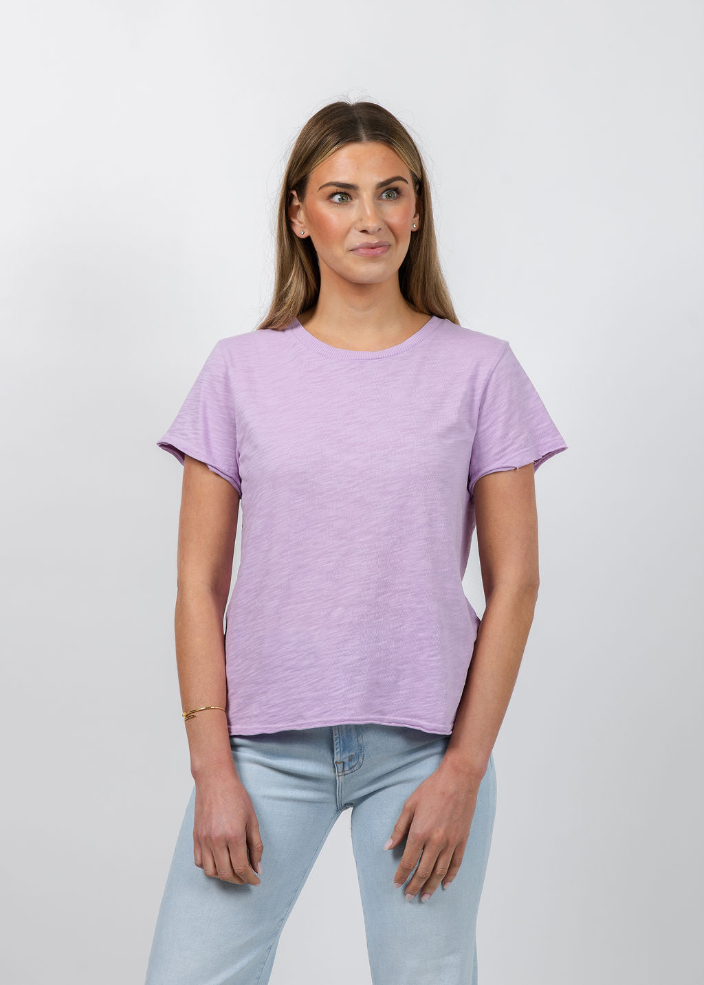 Elliott Lauren Silvie Short Sleeve Tee in Lavender available at Barbara Katz