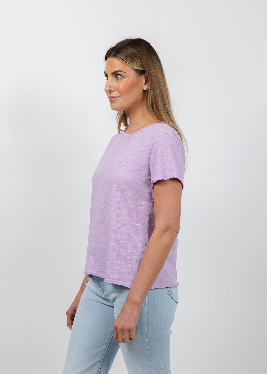 Elliott Lauren Silvie Short Sleeve Tee in Lavender available at Barbara Katz