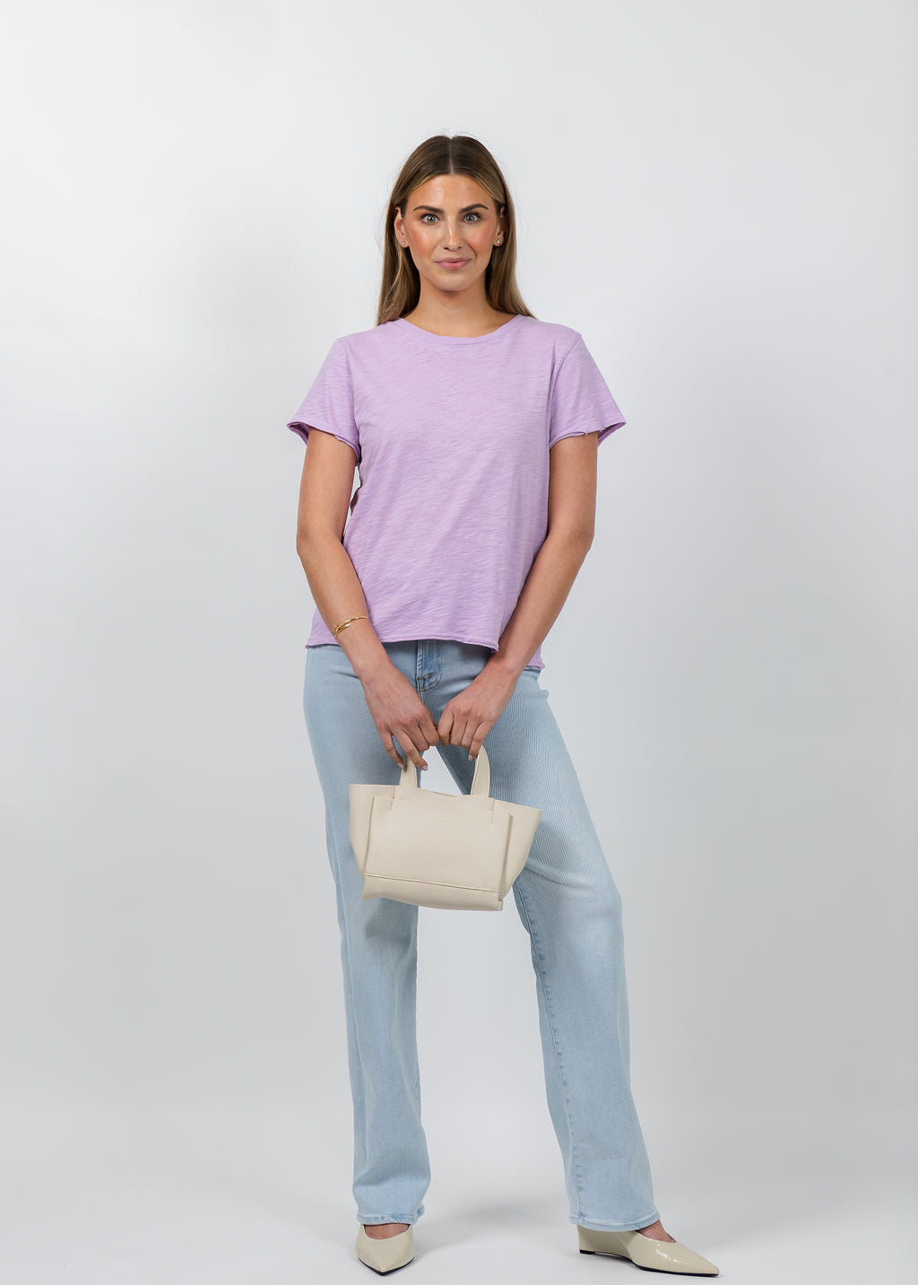 Elliott Lauren Silvie Short Sleeve Tee in Lavender available at Barbara Katz