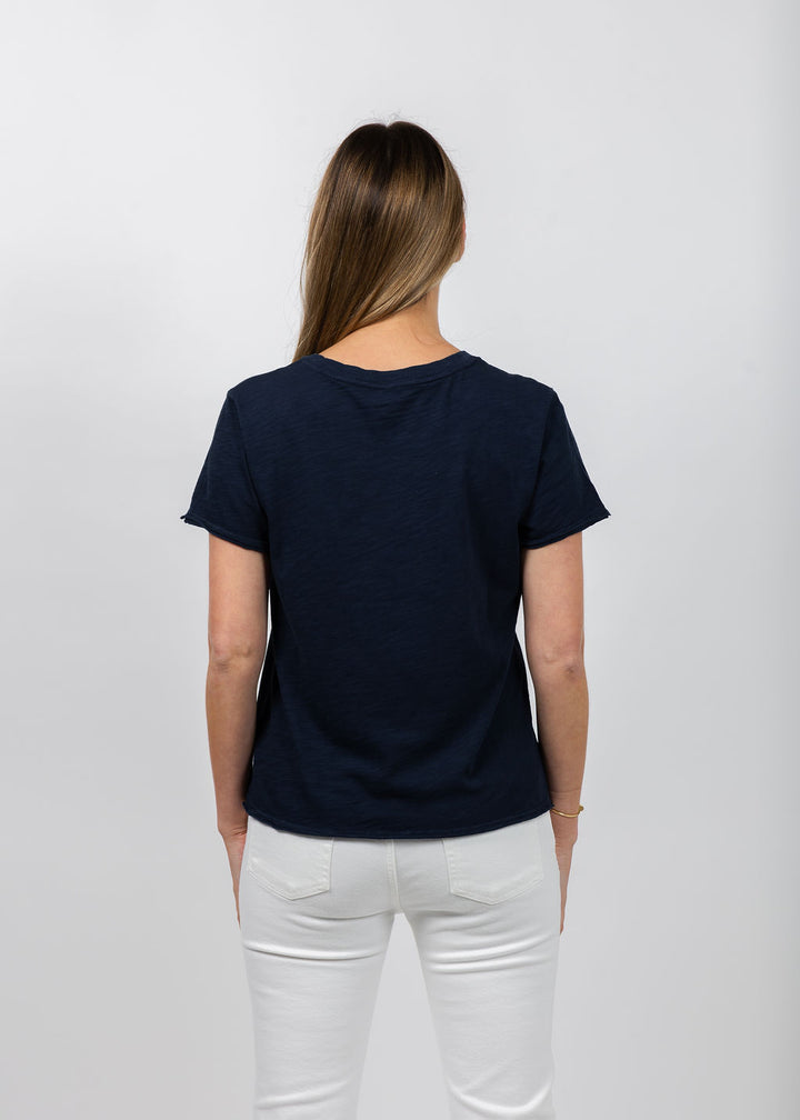 Elliott Lauren Silvie Short Sleeve Tee in Navy available at Barbara Katz