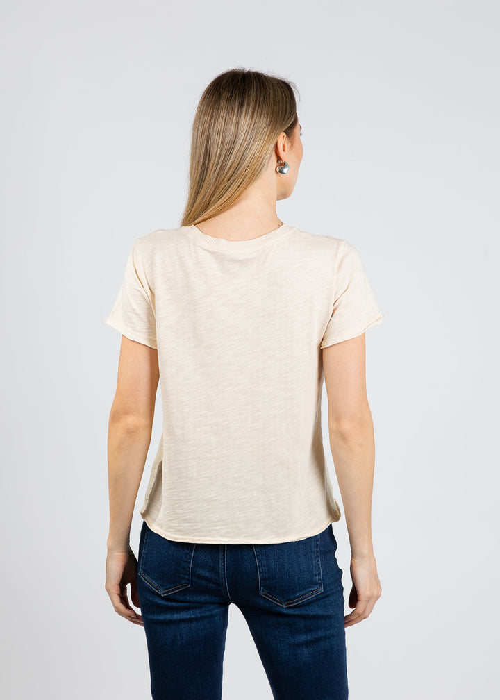 Elliott Lauren Silvie Short Sleeve Tee in Oat available at Barbara Katz