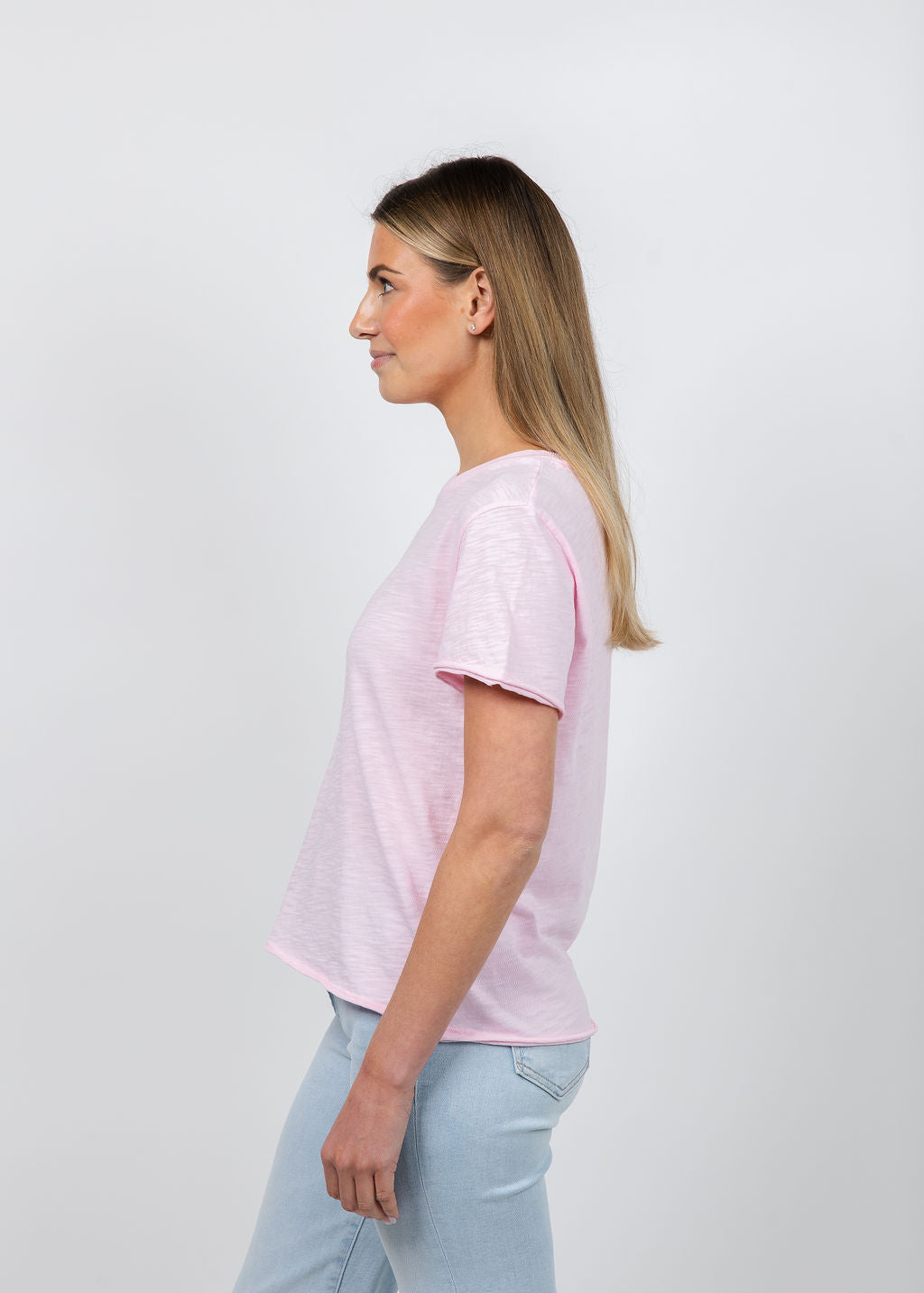 Elliott Lauren Silvie Short Sleeve Tee in Petal available at Barbara Katz