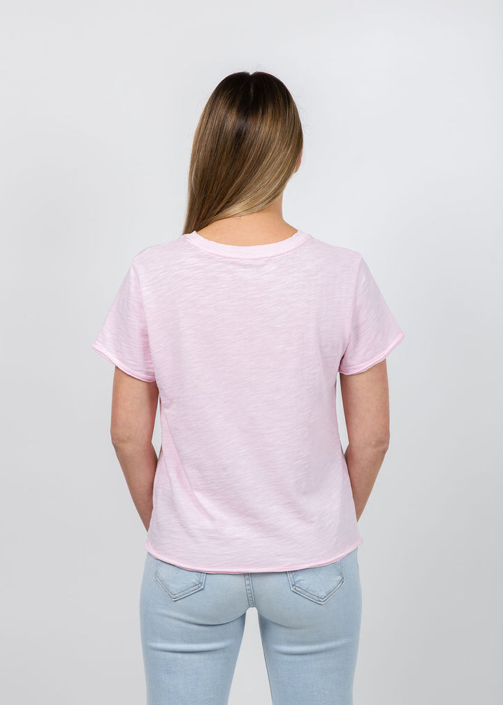 Elliott Lauren Silvie Short Sleeve Tee in Petal available at Barbara Katz