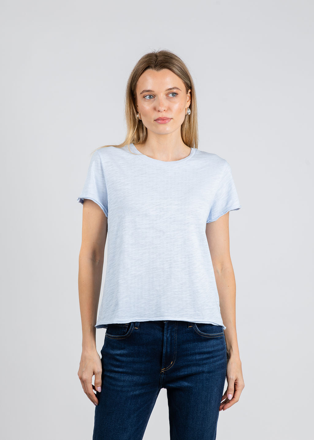 Elliott Lauren Silvie Short Sleeve Tee in Sky Blue available at Barbara Katz