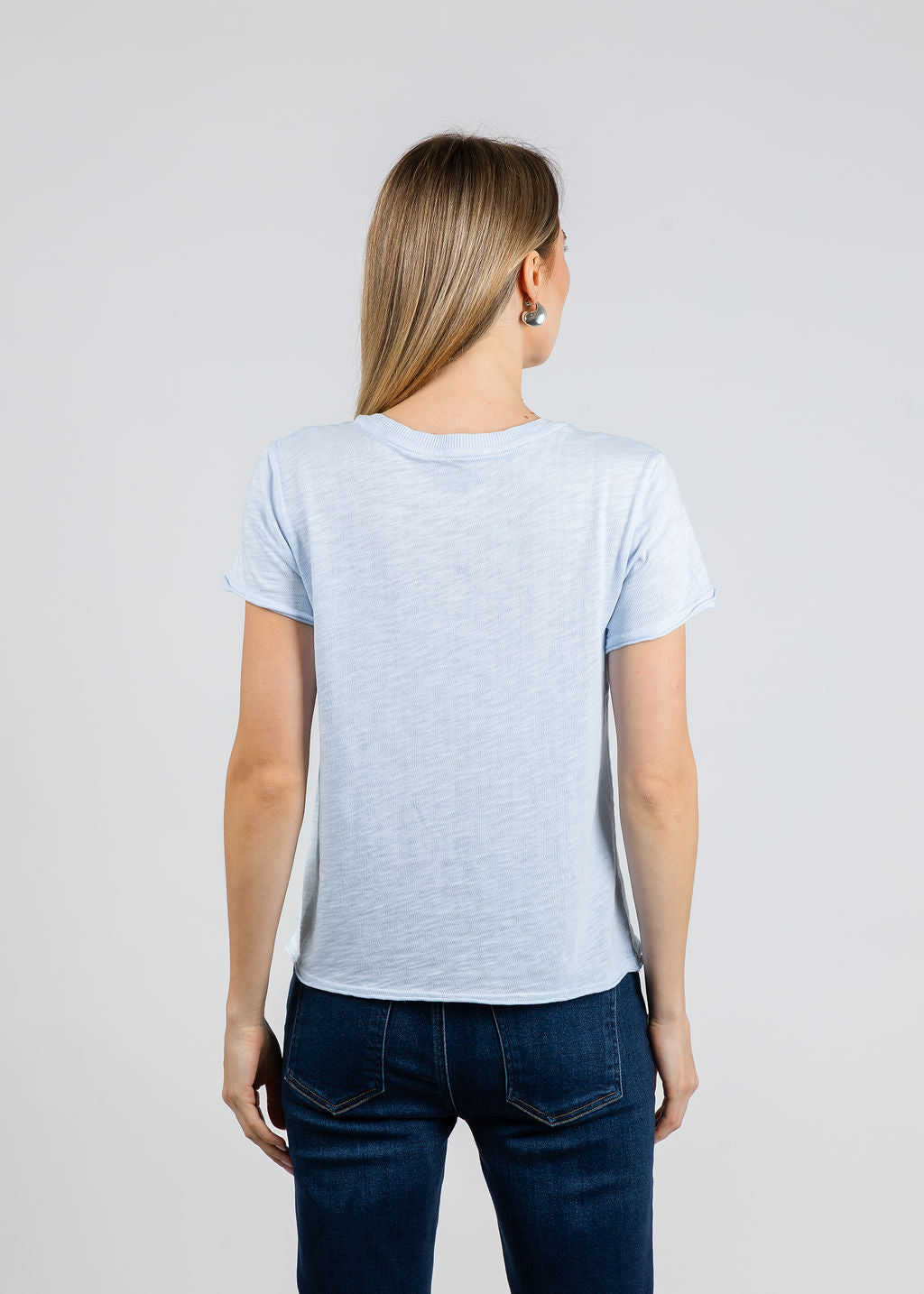 Elliott Lauren Silvie Short Sleeve Tee in Sky Blue available at Barbara Katz