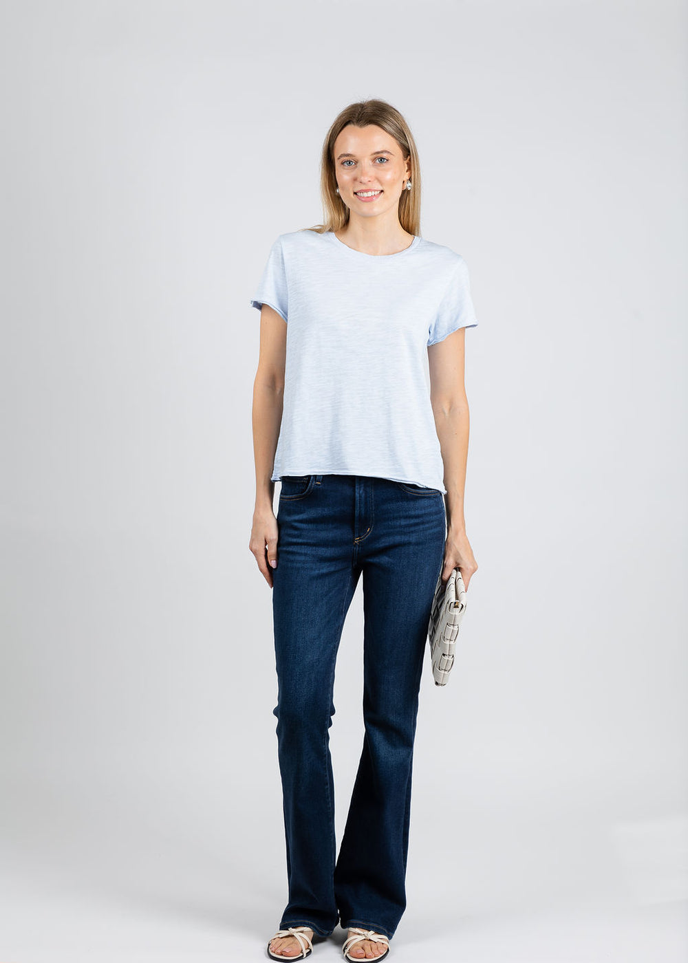 Elliott Lauren Silvie Short Sleeve Tee in Sky Blue available at Barbara Katz