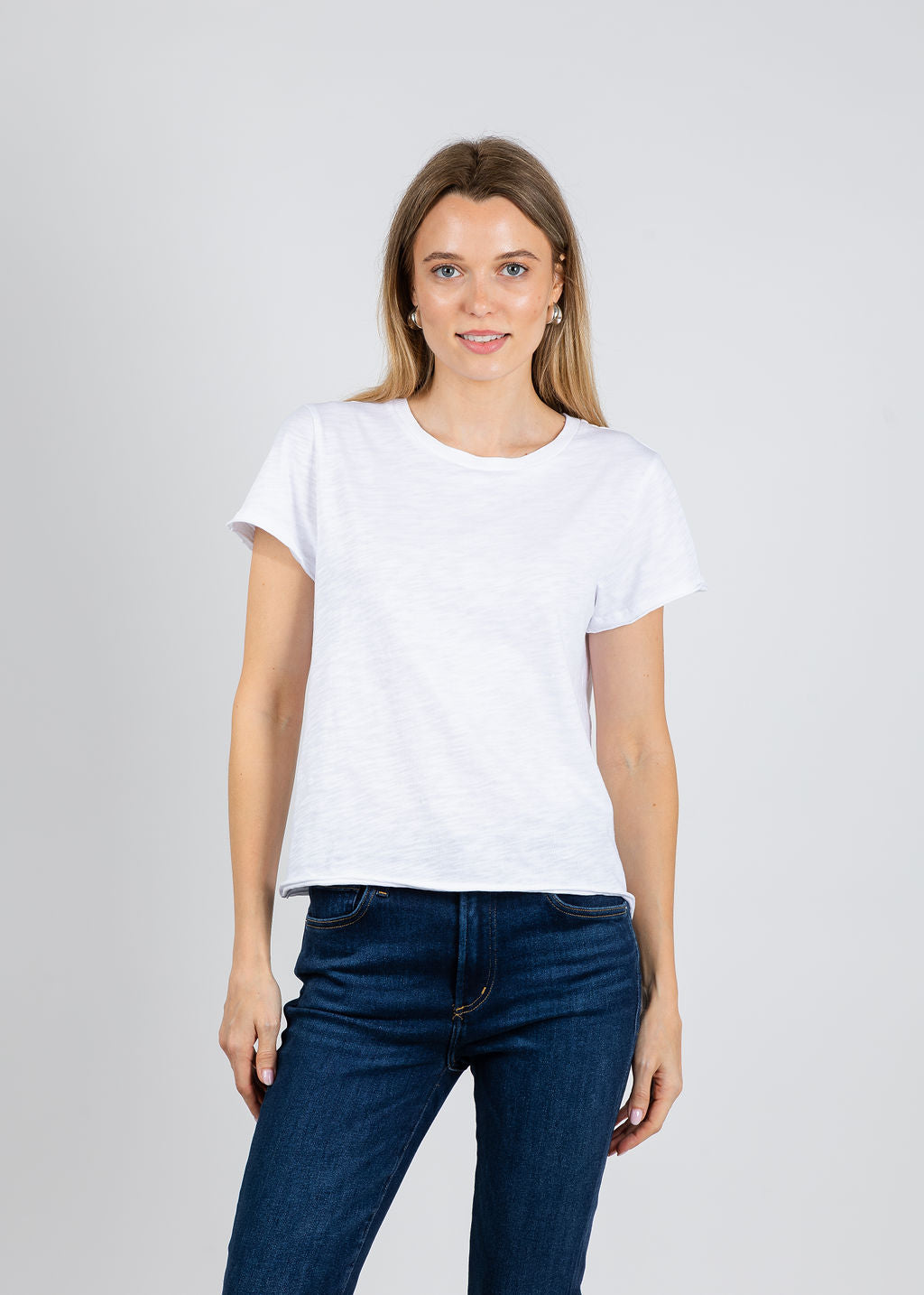 Elliott Lauren Silvie Short Sleeve Tee in White available at Barbara Katz