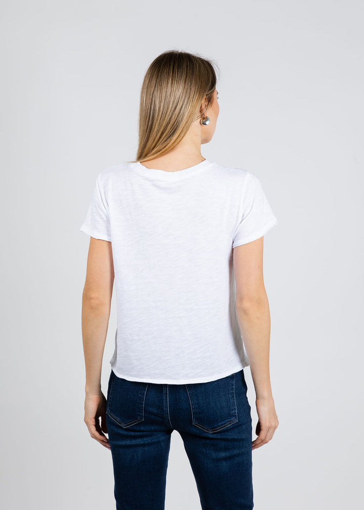 Elliott Lauren Silvie Short Sleeve Tee in White available at Barbara Katz