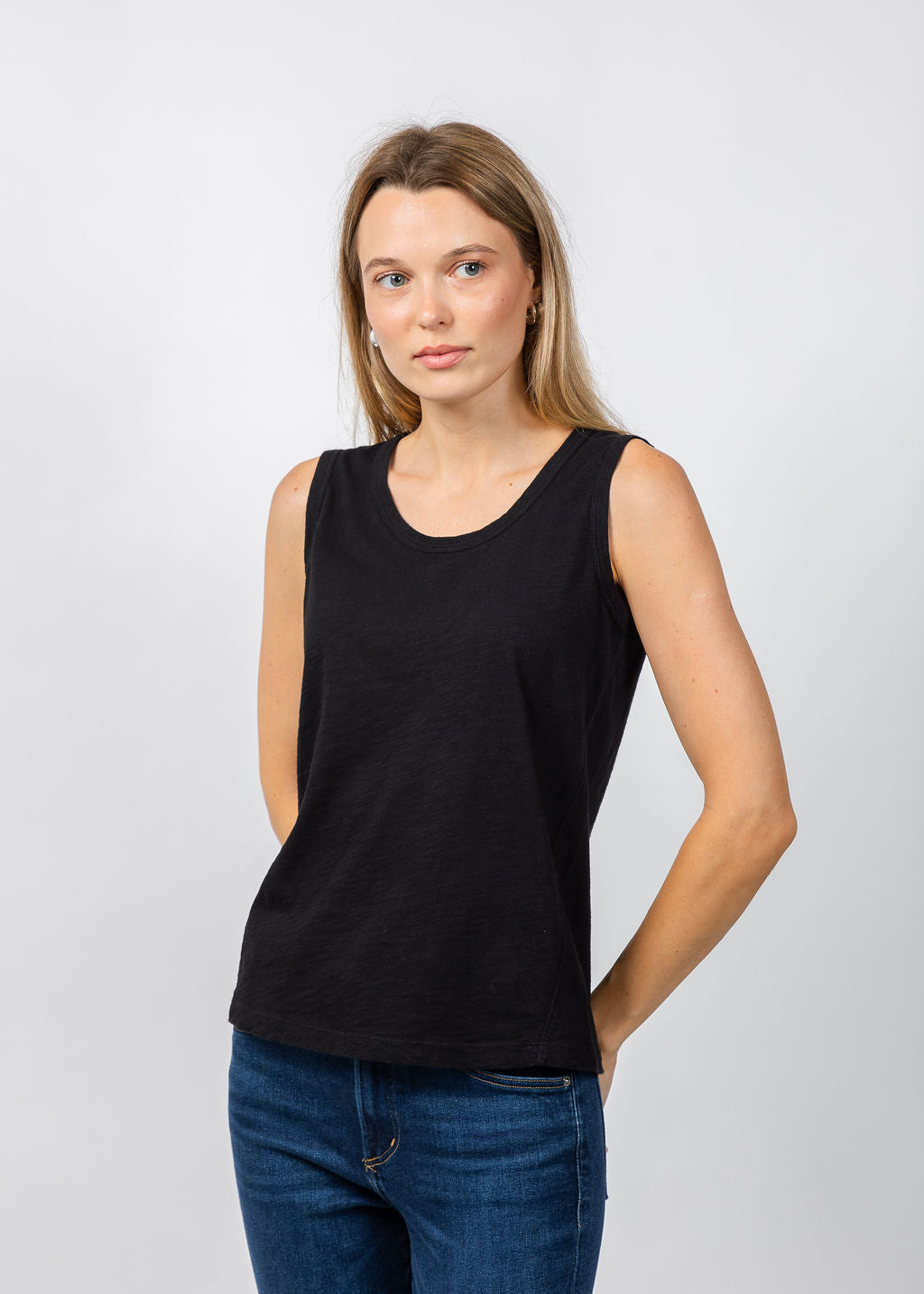 Elliott Lauren Sleeveless Tank Top in Black available at Barbara Katz
