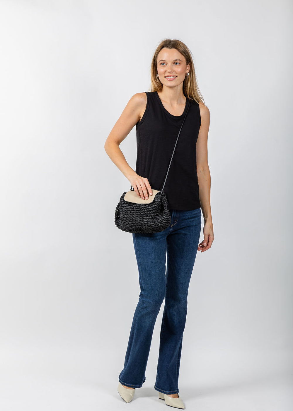 Elliott Lauren Sleeveless Tank Top in Black available at Barbara Katz