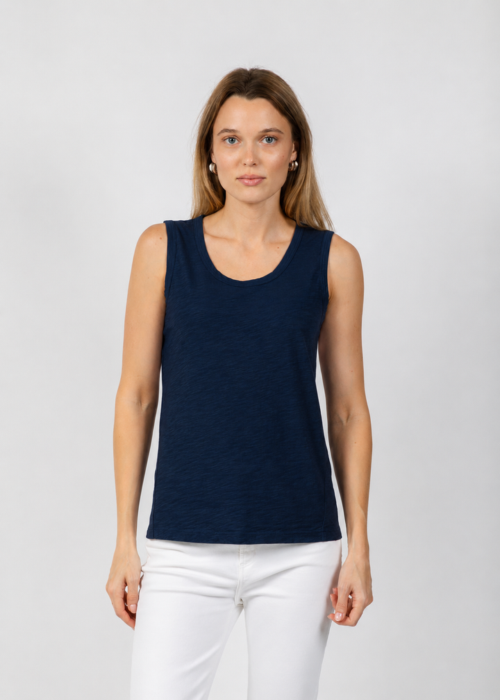 Elliott Lauren Sleeveless Tank Top in Navy available at Barbara Katz