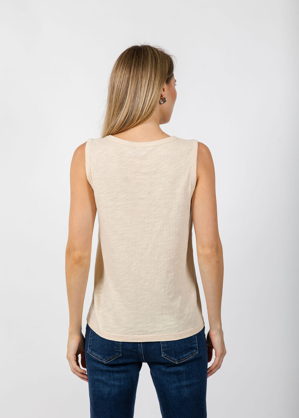 Elliott Lauren Sleeveless Tank Top in Oat available at Barbara Katz
