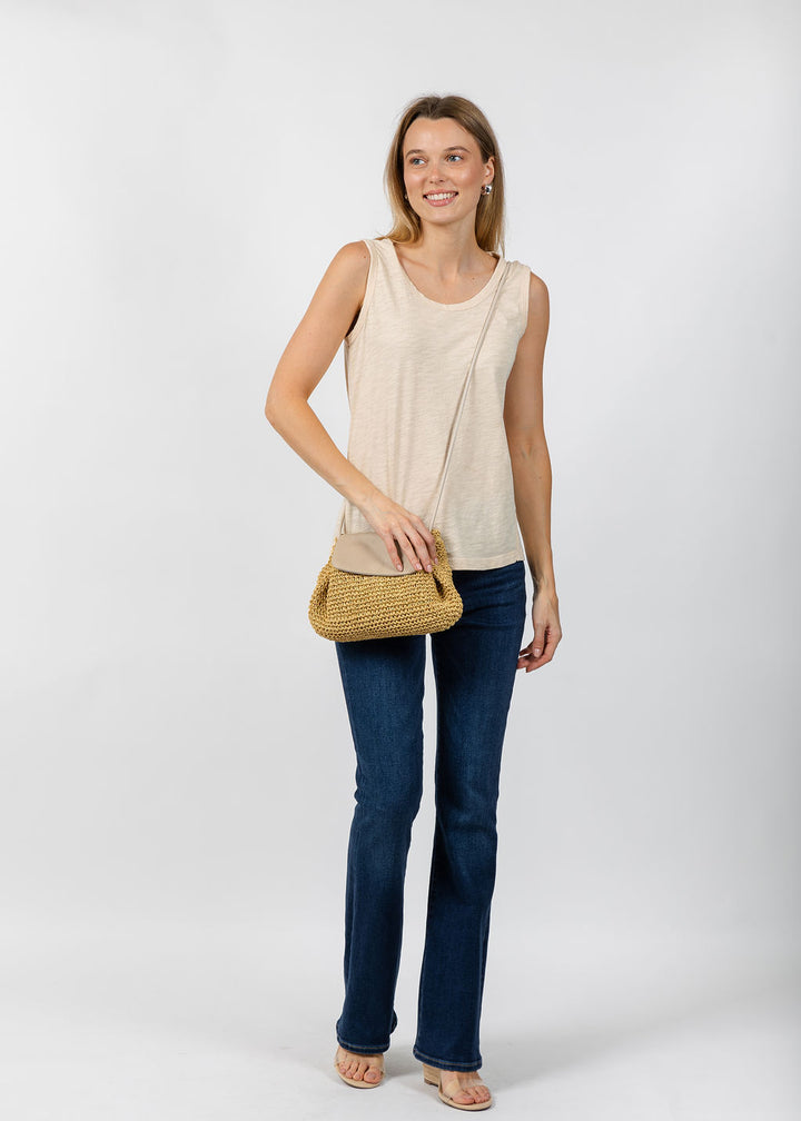 Elliott Lauren Sleeveless Tank Top in Oat available at Barbara Katz