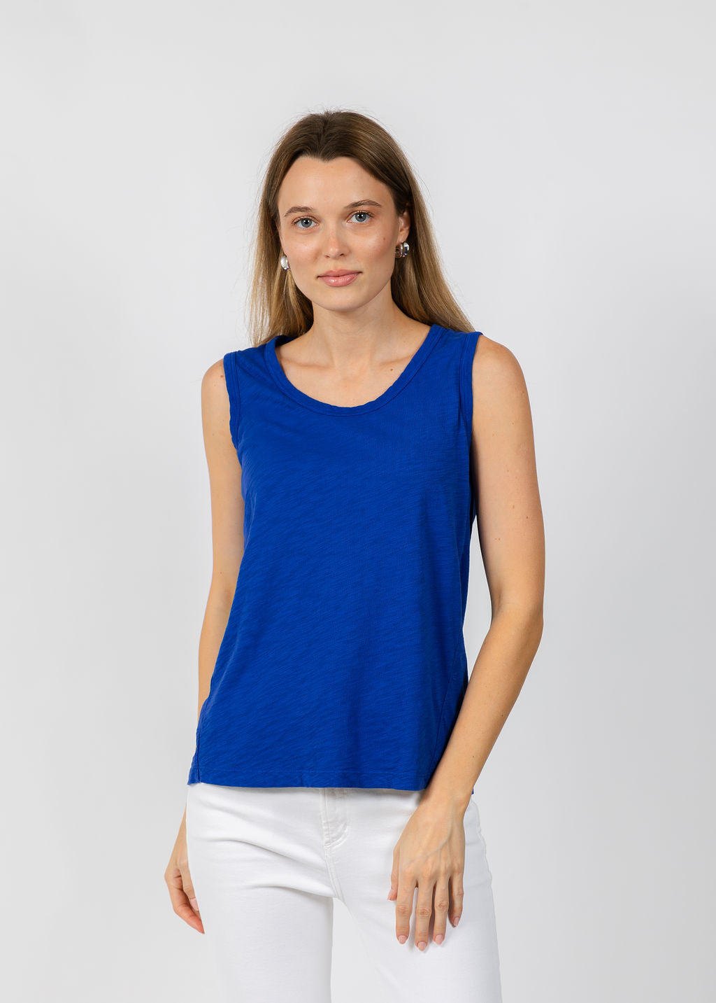 Elliott Lauren Sleeveless Tank Top in Royal available at Barbara Katz