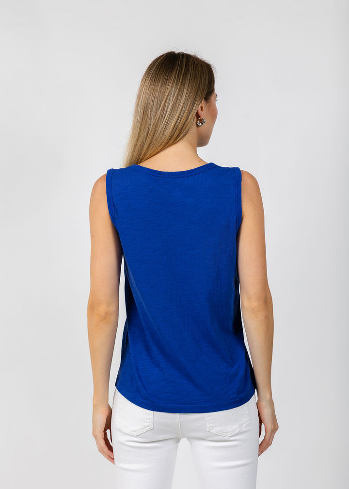 Elliott Lauren Sleeveless Tank Top in Royal available at Barbara Katz