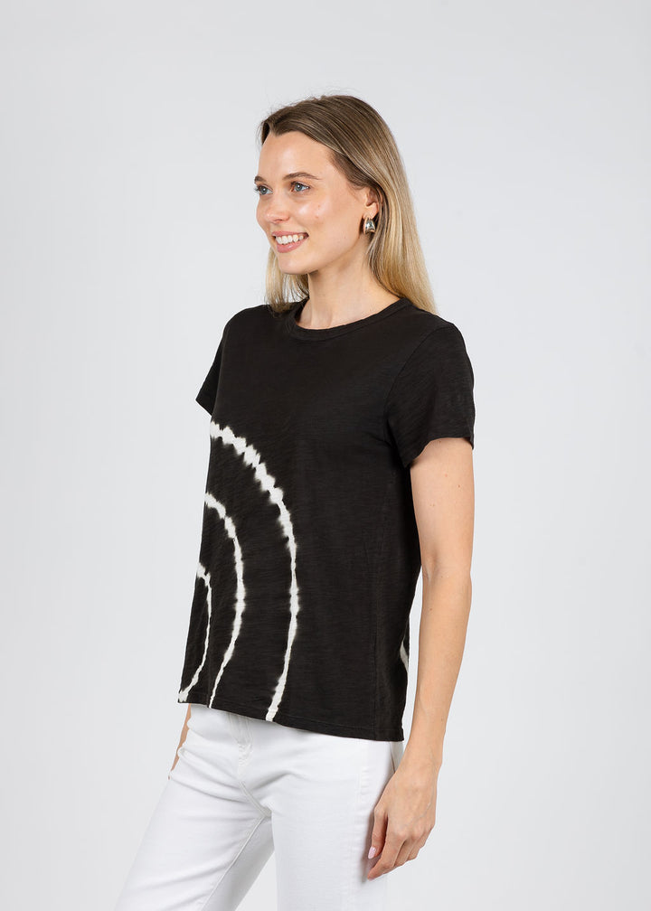 Elliott Lauren Sonar Circular Tie Dye Tee in Black available at Barbara Katz