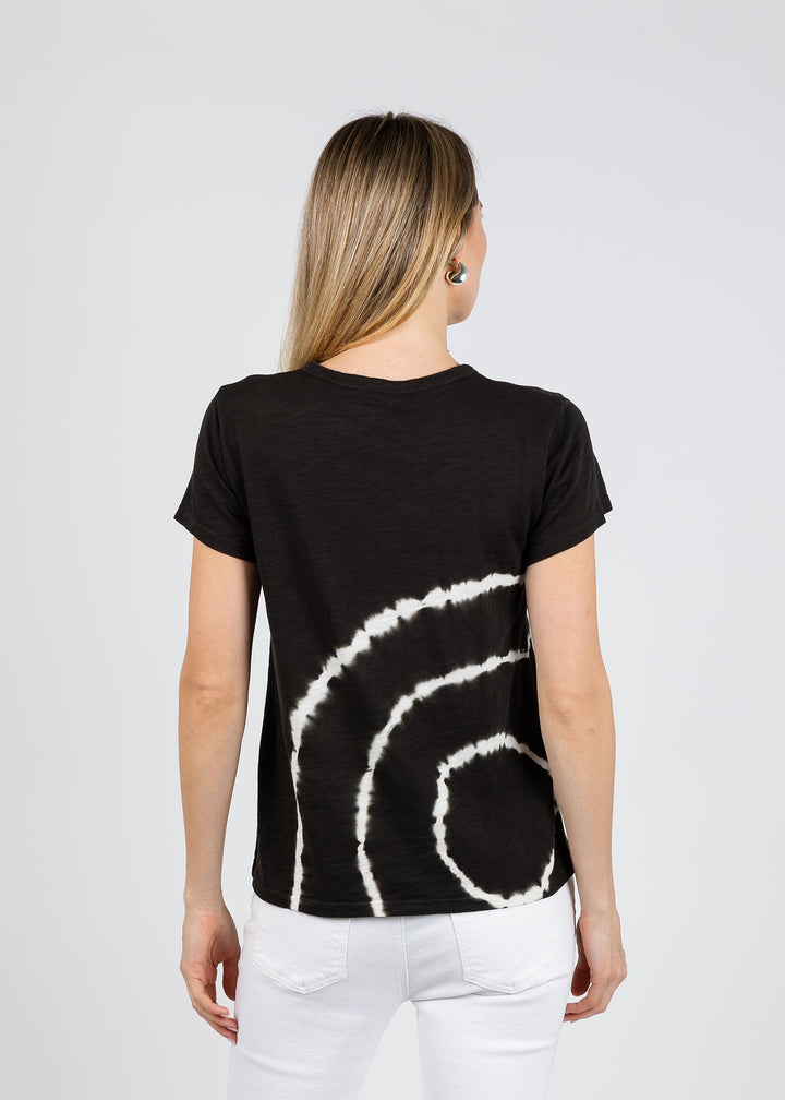 Elliott Lauren Sonar Circular Tie Dye Tee in Black available at Barbara Katz