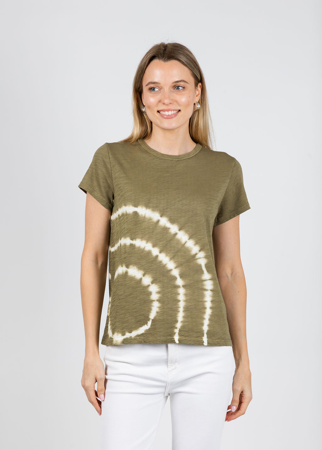 Elliott Lauren Sonar Circular Tie Dye Tee in Cactus available at Barbara Katz