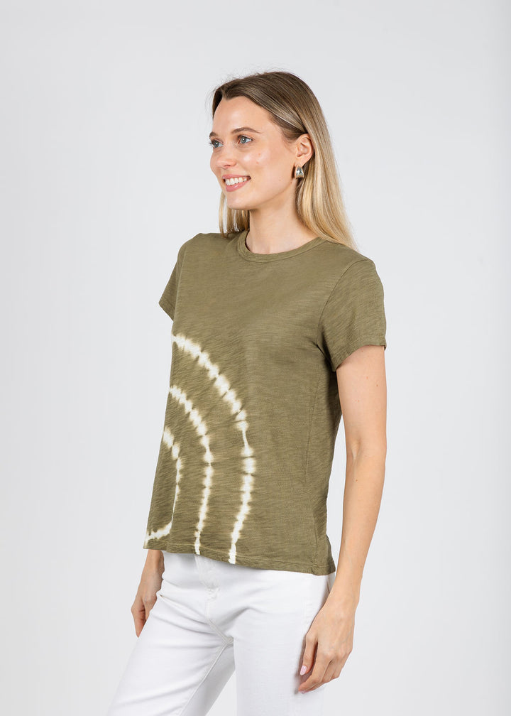 Elliott Lauren Sonar Circular Tie Dye Tee in Cactus available at Barbara Katz