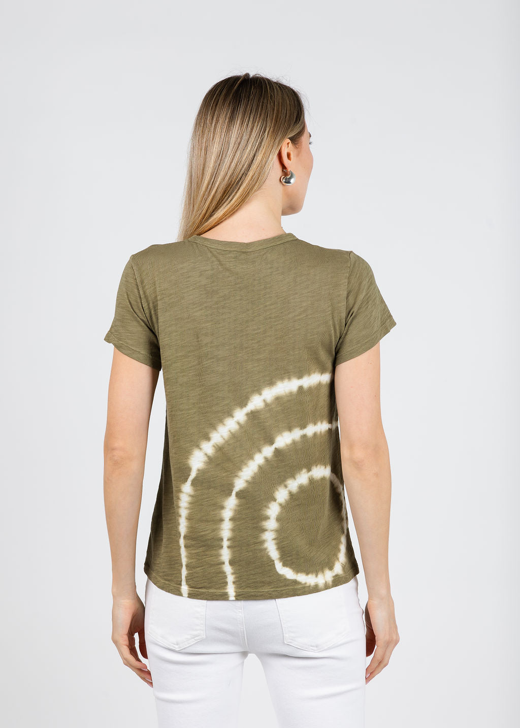 Elliott Lauren Sonar Circular Tie Dye Tee in Cactus available at Barbara Katz