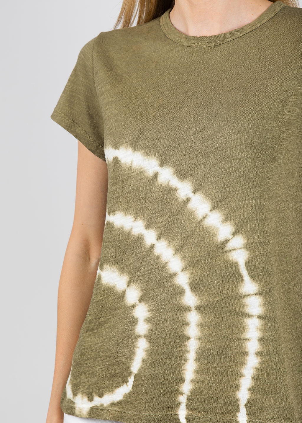 Elliott Lauren Sonar Circular Tie Dye Tee in Cactus available at Barbara Katz