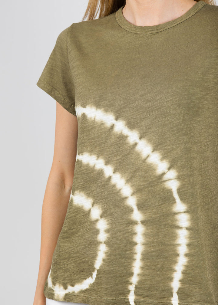 Elliott Lauren Sonar Circular Tie Dye Tee in Cactus available at Barbara Katz