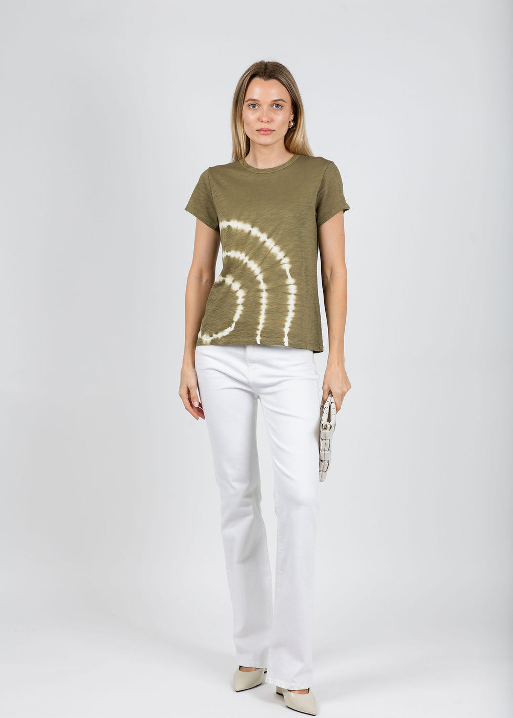 Elliott Lauren Sonar Circular Tie Dye Tee in Cactus available at Barbara Katz