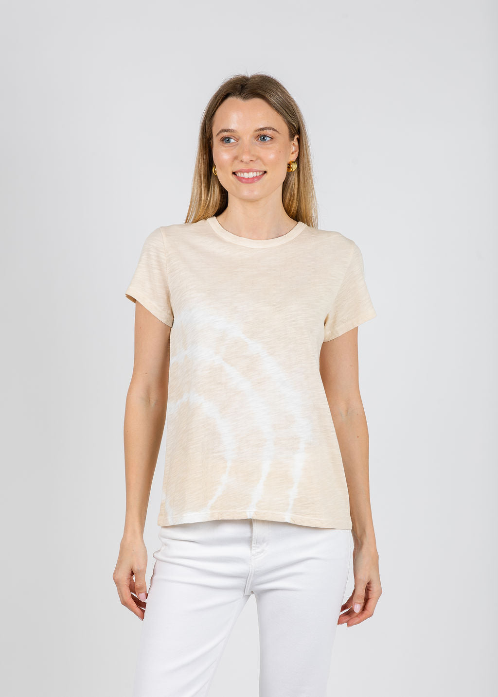 Elliott Lauren Sonar Circular Tie Dye Tee in Natural available at Barbara Katz