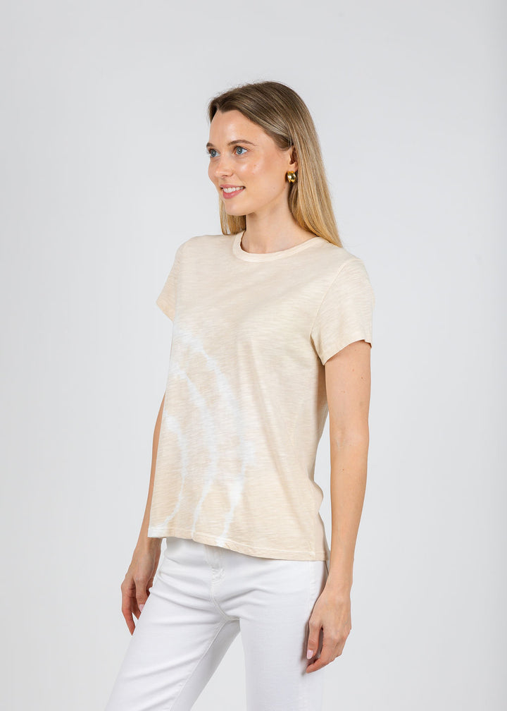 Elliott Lauren Sonar Circular Tie Dye Tee in Natural available at Barbara Katz
