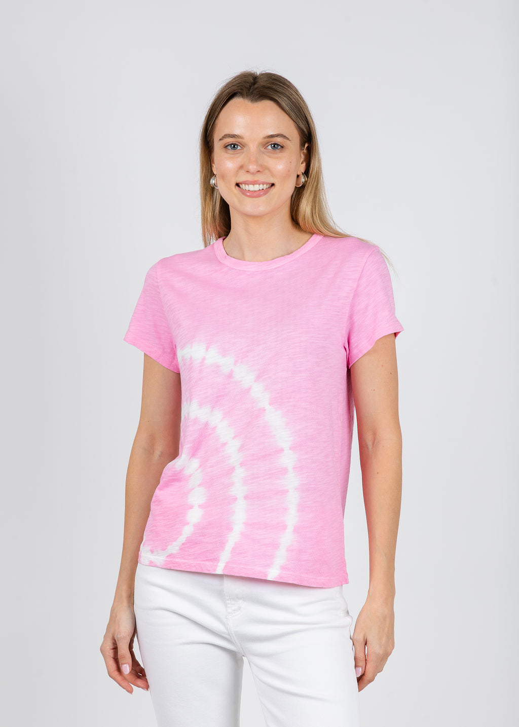 Elliott Lauren Sonar Circular Tie Dye Tee in Pink available at Barbara Katz