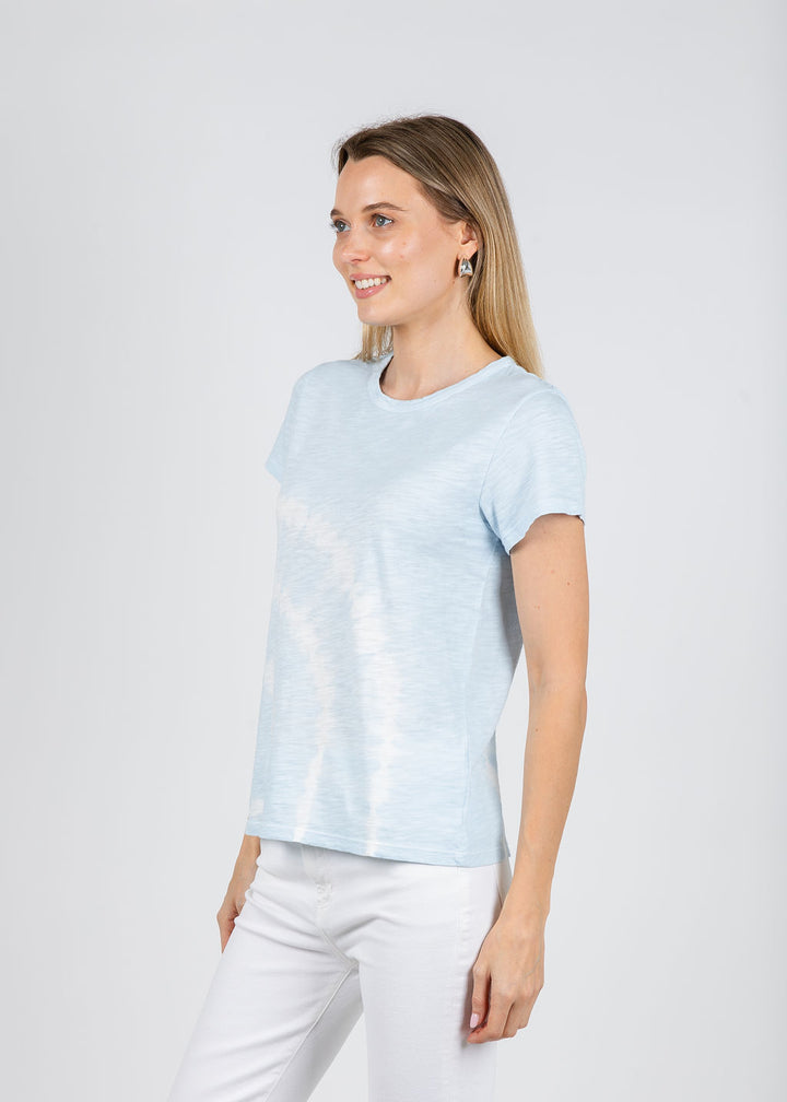 Elliott Lauren Sonar Circular Tie Dye Tee in Sky available at Barbara Katz