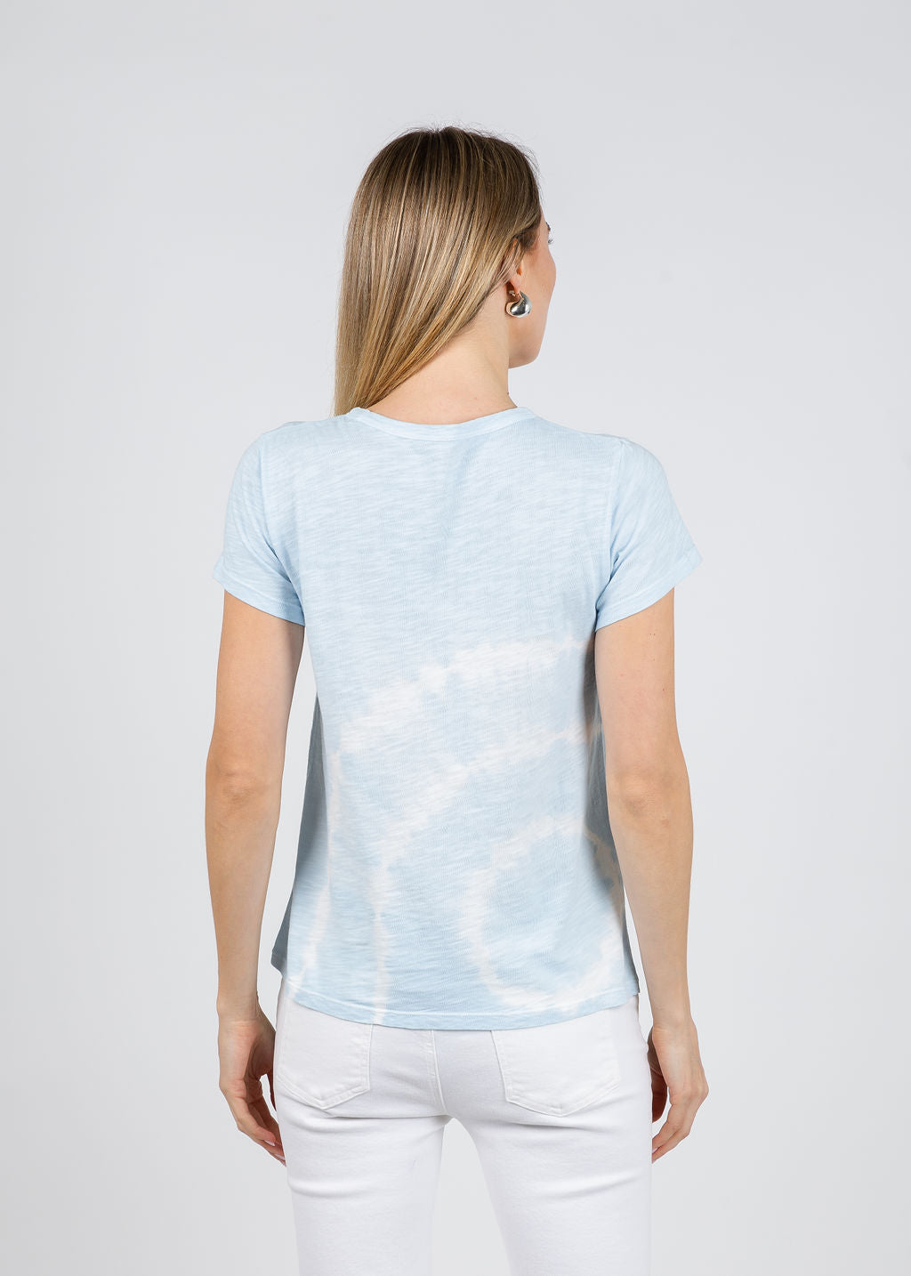 Elliott Lauren Sonar Circular Tie Dye Tee in Sky available at Barbara Katz