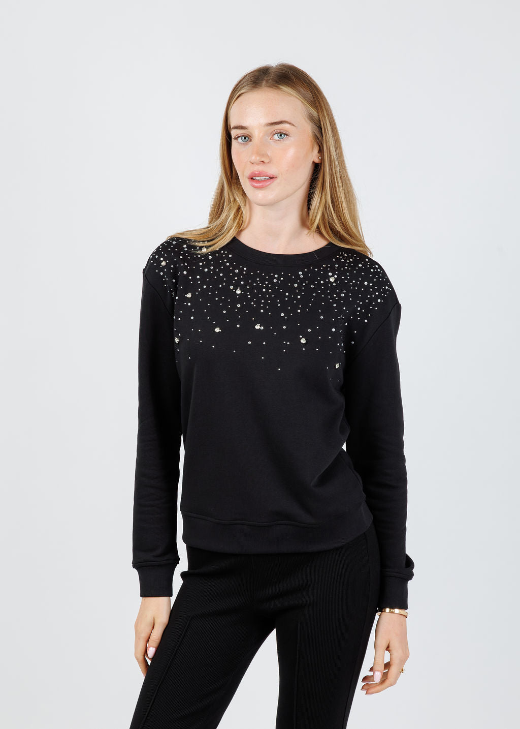 Elliott Lauren Starry Night Sweatshirt in Black available at Barbara Katz