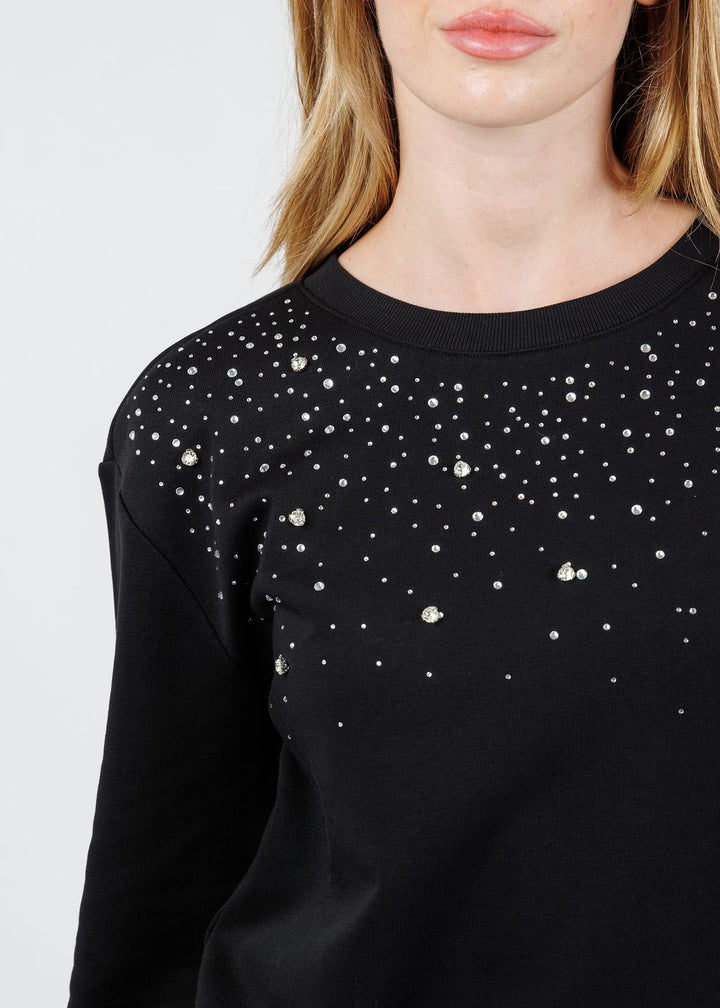 Elliott Lauren Starry Night Sweatshirt in Black available at Barbara Katz